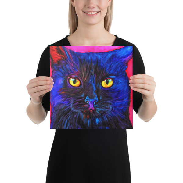 "Loki" the Black Cat on Canvas - Image 2