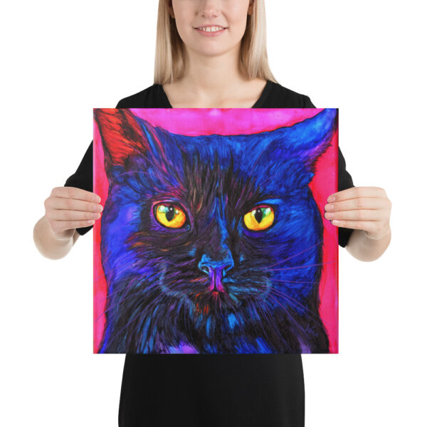 "Loki" the Black Cat on Canvas